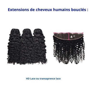 Extensions de cheveux humains bouclés